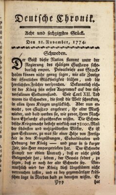 Deutsche Chronik Montag 21. November 1774