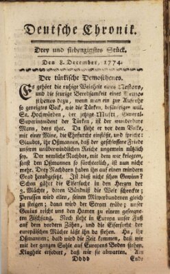 Deutsche Chronik Donnerstag 8. Dezember 1774