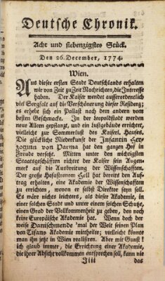 Deutsche Chronik Montag 26. Dezember 1774