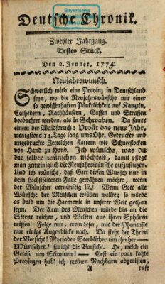 Deutsche Chronik Montag 2. Januar 1775