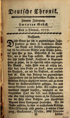 Deutsche Chronik Donnerstag 5. Januar 1775