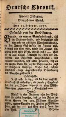 Deutsche Chronik Montag 13. Februar 1775