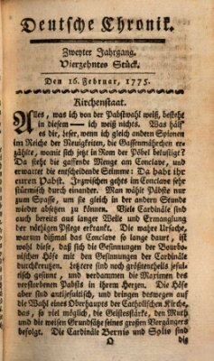 Deutsche Chronik Donnerstag 16. Februar 1775