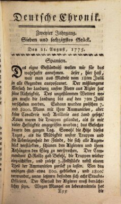 Deutsche Chronik Montag 21. August 1775