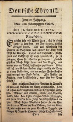 Deutsche Chronik Donnerstag 14. September 1775