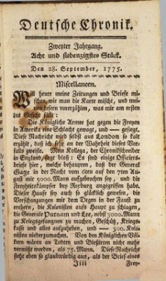 Deutsche Chronik Donnerstag 28. September 1775