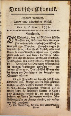 Deutsche Chronik Donnerstag 12. Oktober 1775