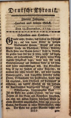 Deutsche Chronik Montag 25. Dezember 1775