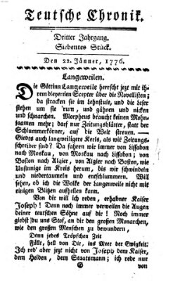 Deutsche Chronik Montag 22. Januar 1776