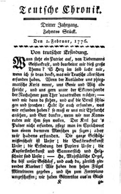 Deutsche Chronik Donnerstag 1. Februar 1776