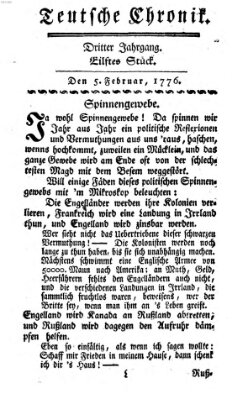 Deutsche Chronik Montag 5. Februar 1776