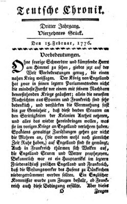 Deutsche Chronik Donnerstag 15. Februar 1776