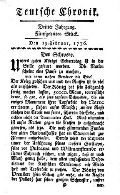 Deutsche Chronik Montag 19. Februar 1776