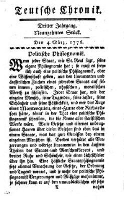 Deutsche Chronik Montag 4. März 1776