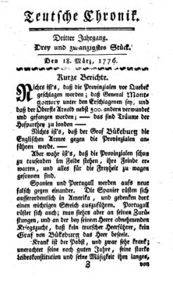 Deutsche Chronik Montag 18. März 1776