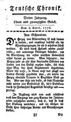 Deutsche Chronik Montag 8. April 1776