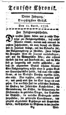 Deutsche Chronik Donnerstag 11. April 1776