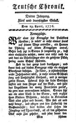 Deutsche Chronik Montag 29. April 1776