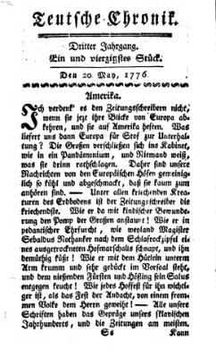 Deutsche Chronik Montag 20. Mai 1776