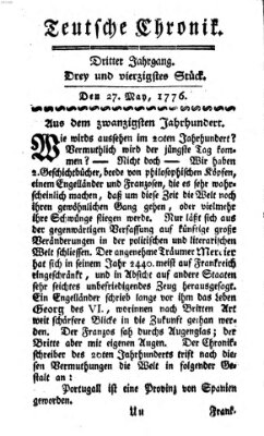 Deutsche Chronik Montag 27. Mai 1776