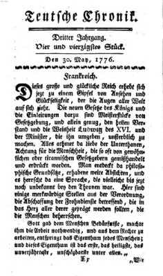 Deutsche Chronik Donnerstag 30. Mai 1776