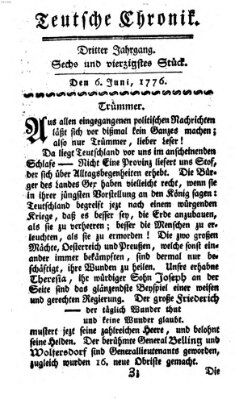 Deutsche Chronik Donnerstag 6. Juni 1776