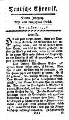 Deutsche Chronik Donnerstag 13. Juni 1776