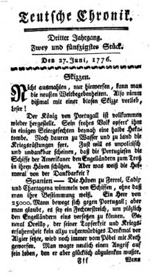 Deutsche Chronik Donnerstag 27. Juni 1776