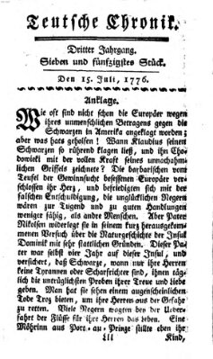 Deutsche Chronik Montag 15. Juli 1776