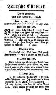 Deutsche Chronik Montag 29. Juli 1776