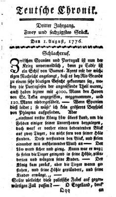 Deutsche Chronik Donnerstag 1. August 1776