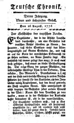 Deutsche Chronik Montag 26. August 1776