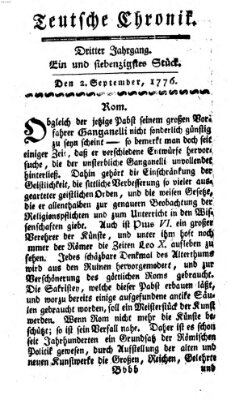 Deutsche Chronik Montag 2. September 1776