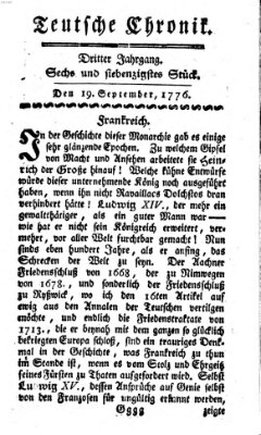 Deutsche Chronik Donnerstag 19. September 1776