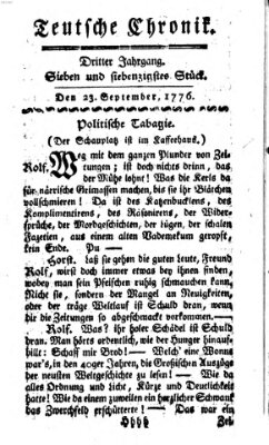 Deutsche Chronik Montag 23. September 1776