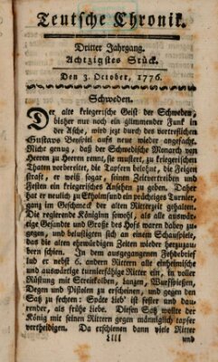 Deutsche Chronik Donnerstag 3. Oktober 1776