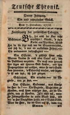 Deutsche Chronik Montag 7. Oktober 1776