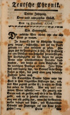 Deutsche Chronik Montag 14. Oktober 1776