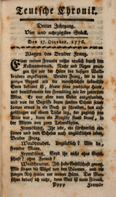 Deutsche Chronik Donnerstag 17. Oktober 1776