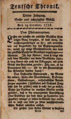 Deutsche Chronik Donnerstag 24. Oktober 1776