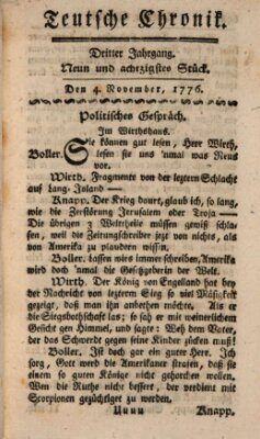 Deutsche Chronik Montag 4. November 1776