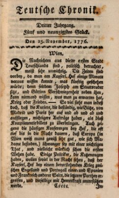 Deutsche Chronik Montag 25. November 1776