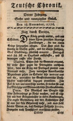 Deutsche Chronik Donnerstag 28. November 1776