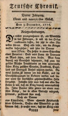 Deutsche Chronik Montag 9. Dezember 1776