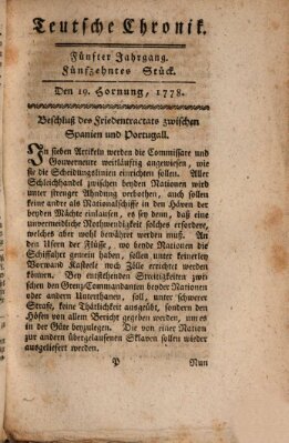 Deutsche Chronik Donnerstag 19. Februar 1778