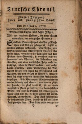 Deutsche Chronik Montag 16. März 1778