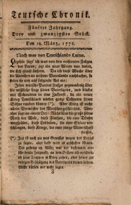 Deutsche Chronik Donnerstag 19. März 1778