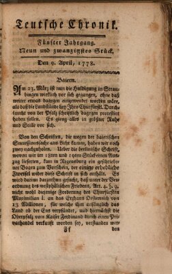 Deutsche Chronik Donnerstag 9. April 1778