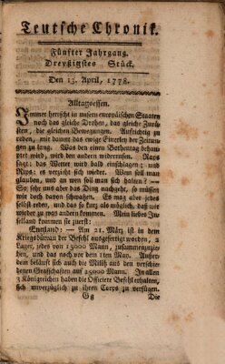 Deutsche Chronik Montag 13. April 1778