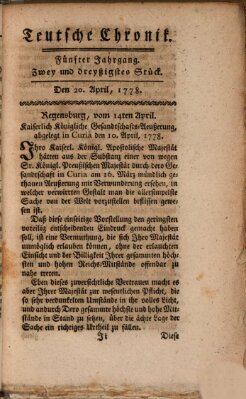 Deutsche Chronik Montag 20. April 1778